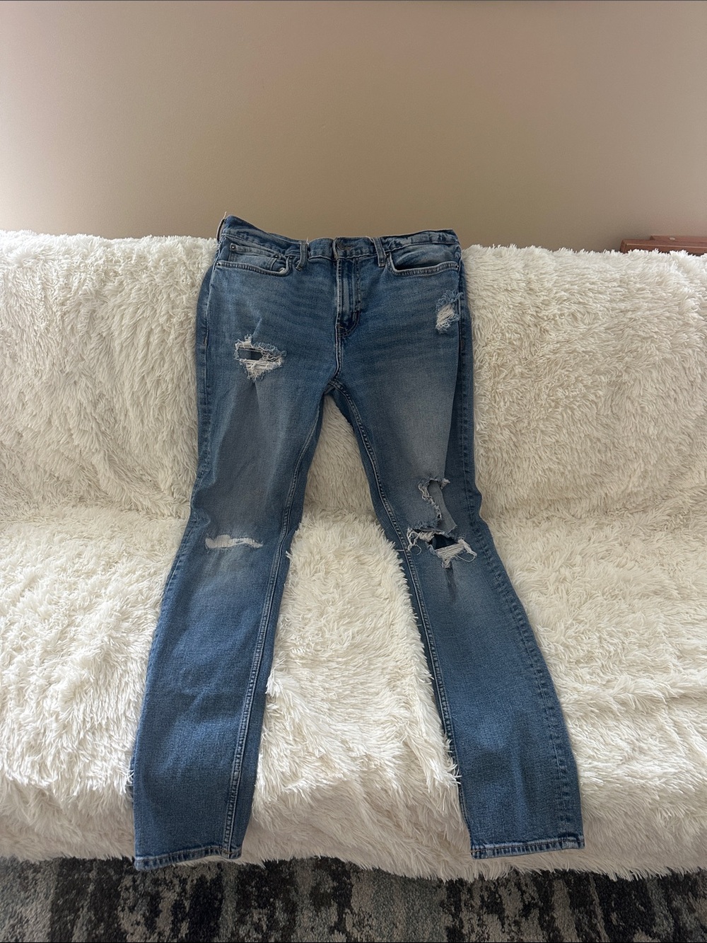 Old Navy Blue Distressed Skinny Jeans